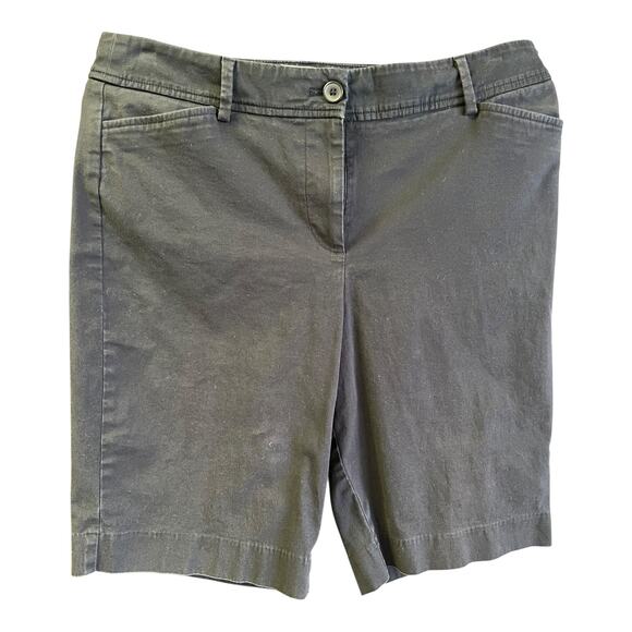Talbots Bermuda Shorts Women’s Size 10 Charcoal Gray Cotton Spandex Classic Fit - Picture 1 of 10